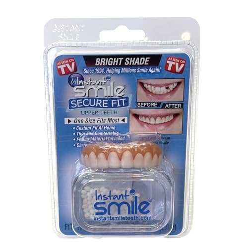 Instant Smile Secure Fit Upper Teeth Veneer - Bright White Shade