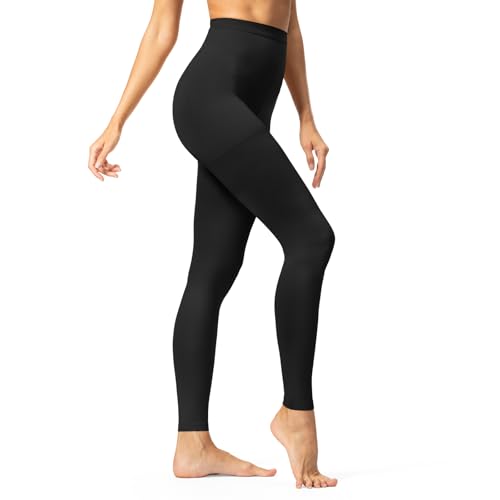 20-30 mmHg Waist High Footless Graduated Compression Pantyhose Large Black