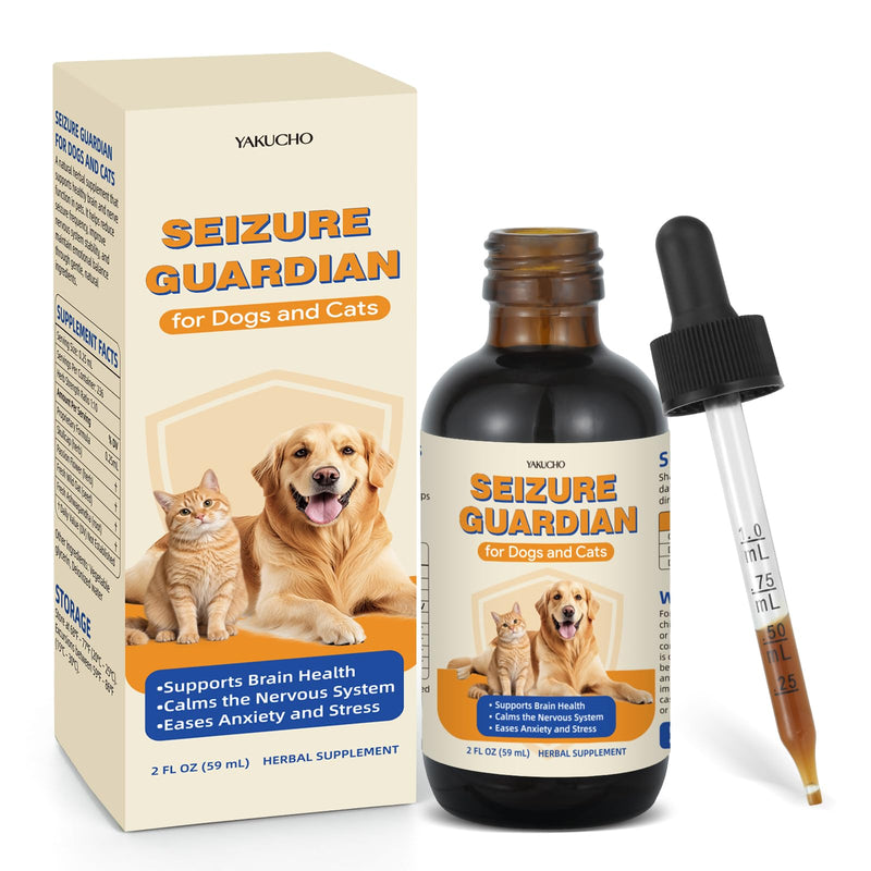 Seizure Guardian for Dogs and Cats, Herbal Nervous System Support with Skullcap, Passionflower, Wild Oat & Ashwagandha – Helps with Occasional Shaking & Muscle Tension, Easy Touse - 59 mL