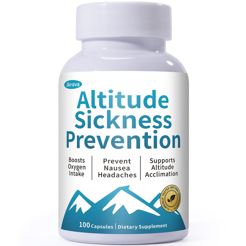Altitude Sickness Prevention - Altitude Pills for Ski, Hike & Mountain Trips - with Vitamin C & Ginkgo Leaf Extract for Oxygen & Energy Balance, 100 Capsules