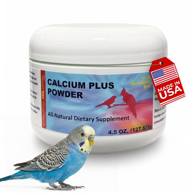 Morning Bird Calcium Plus Powder for Birds 4.5 oz – Calcium Supplement with Essential Vitamins & Minerals – Supports Bone Health, Muscle Function & Digestive Balance – Easy-to-Mix Calcium Formula