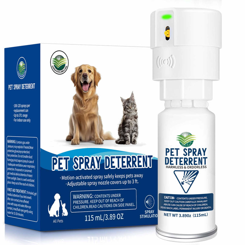 Cat Spray Deterrent System, Automatic Cat Deterrent Spray, Motion Activated Pet Deterrent Spray System for Cats & Dogs Odorless Pet Deterrent, Friendly & Safe Up to 3 Feet Away White White-1