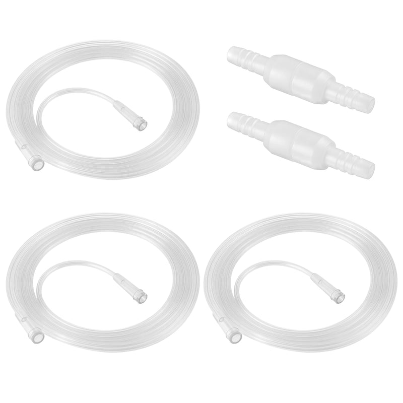 Geiserailie 3 Pack 7Ft Adult Oxygen Tubing with 2 Tubing Connector, Soft Oxygen Tube with Connector, High Flow Tube Hose for Breathing, Non Kinking Lightweight for Adult (Transparent) Transparent - BeesActive Australia