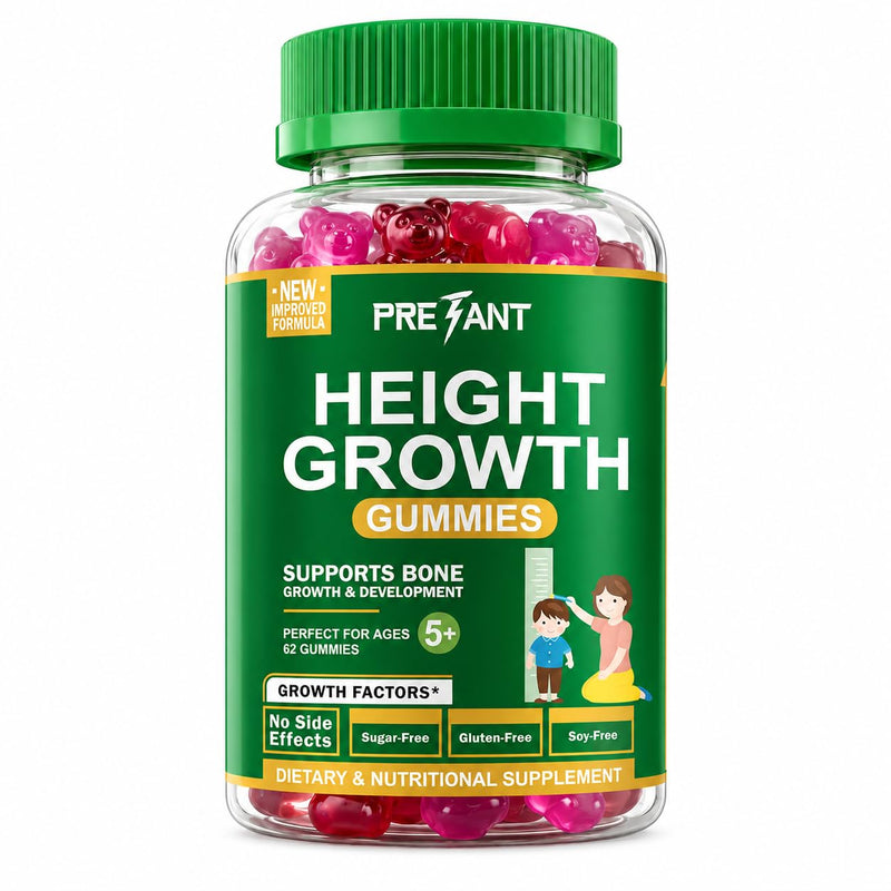 Height Growth Gummies for Kids & Teens - Calcium, Vitamin C, Zinc, Ashwagandha, L-Arginine - Multivitamin for Teen Boys & Girls - Grow Taller Supplement for Kids Height - 62 Gummies