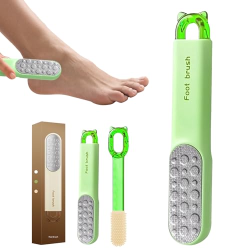 Manual Stainless Steel Foot File, 2-in-1 Pedicure Callus & Corn Remover Green