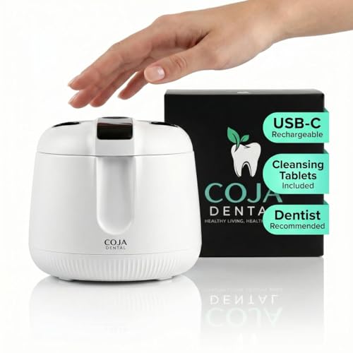 Cleansing Pod PRO + UV | Rechargeable Ultrasonic Retainer Cleaner Machine | 48kHz Ultrasonic Dental Pod for Mouthguard, Dentures & Aligners | 3 Cleaning Modes | Tablets Included Arctic White