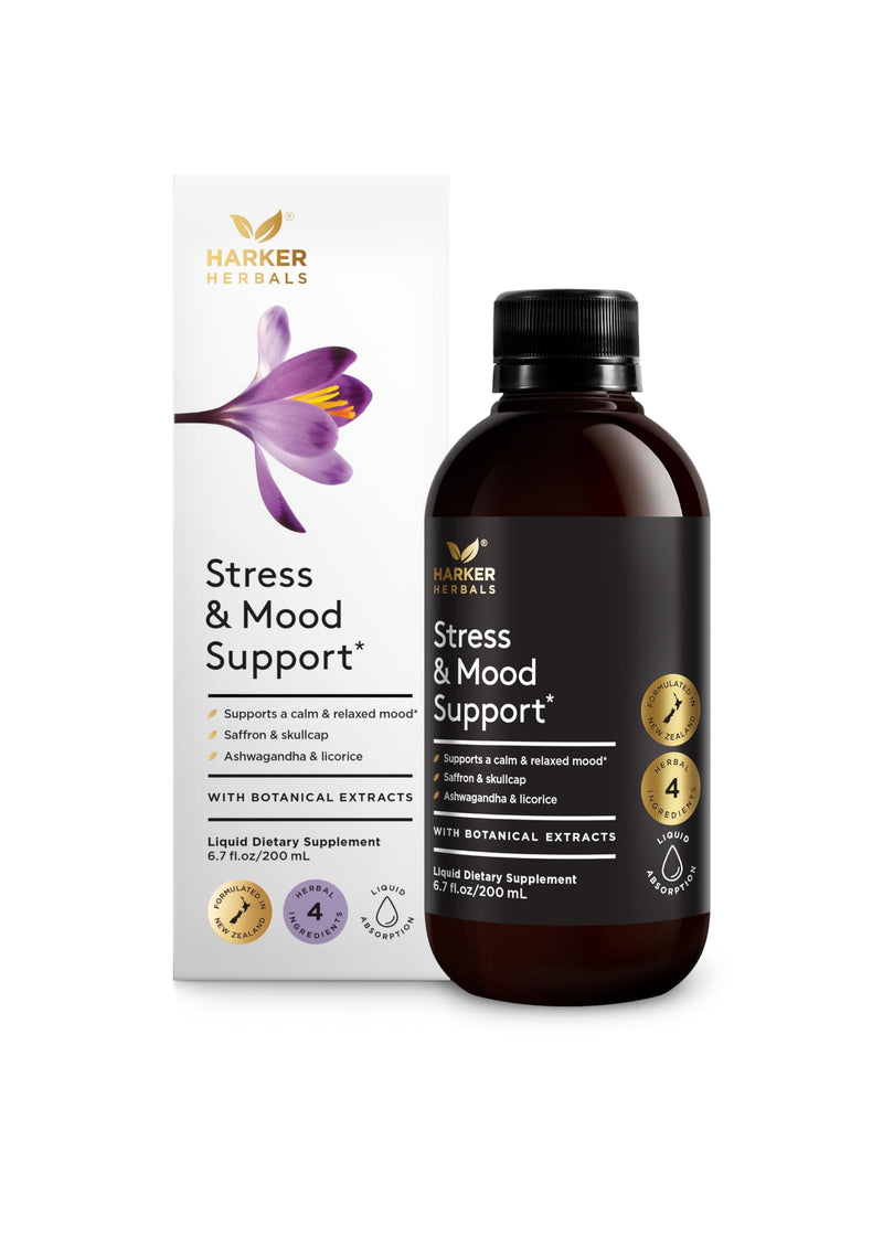 Stress & Mood Syrup Supplement, 6.7oz | Supports Relaxation and Nervousness, with Ashwagandha, Saffron, Skullcap, and Licorice Root Stress & Mood