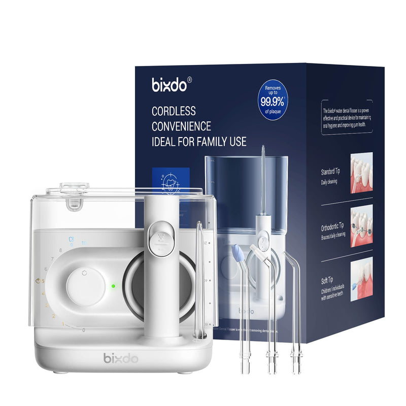 Cordless Water Flosser with Collapsible 600ml Tank - Portable Oral Irrigator for Braces & Travel, Space-Saving Design, 10-100PSI Pressure, 60-Day Battery Life