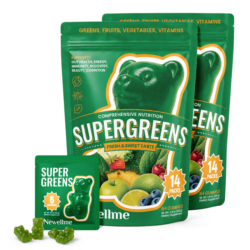 Super Greens Gummies, Digestive Health Support, 28 Daily Packs | 0g sugar super greens gummies with 6g dietary fiber, daily vitamins, and an 8,670mg Core Nutrients Blend for easy routines 6 Count (Pack of 28)