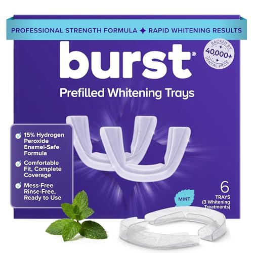BURST Prefilled Teeth Whitening Trays (6 Trays/3 Treatments) | Gel Trays