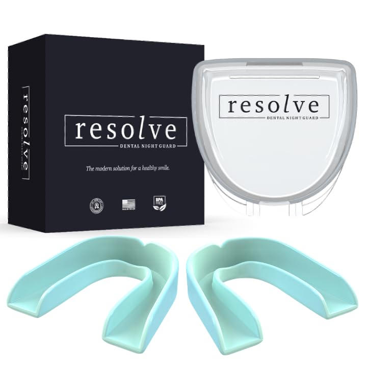 Resolve FlexiFit Night Guard, Custom Fit for Teeth Grinding, 2-Pack, Mint
