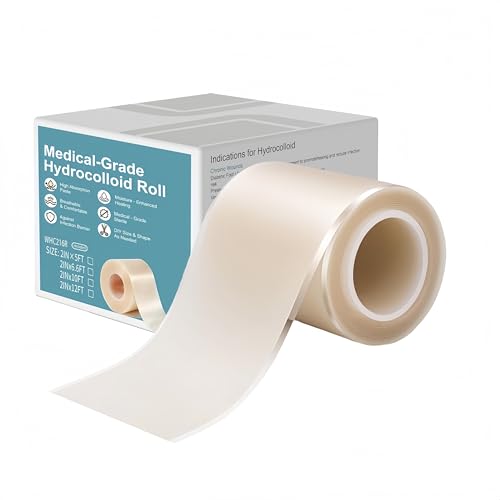 Hydrocolloid Roll for Wound Care-Medical-Grade Self-Adhesive Bandage,Ultra Absorbent & Waterproof,Cut to Size for Bed Sores,Burns,Acne,First Aid Kit Essential,DIY Size Shape First Aid Kit (2in*4.9ft) 2in*16ft