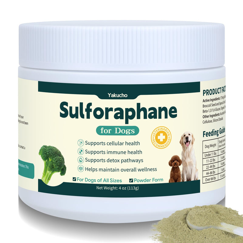 Sulforaphane Supplement for Dog, Sulforaphane Powder for Dogs, Promotes Sulforaphane Production, Cellular & Immune Function Support, Easy-to-Use Powder for Aging & Senior Dogs, 4Oz