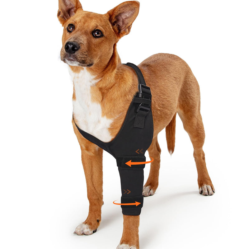 Dog Elbow Protector Brace Sleeve for Arthritis Pressure Sores Dysplasia Calluses– Breathable Adjustable Dog Front Leg Sleeve Anti-Licking for Post-Surgery Care Recovery(Left Leg, L) Large Left Leg