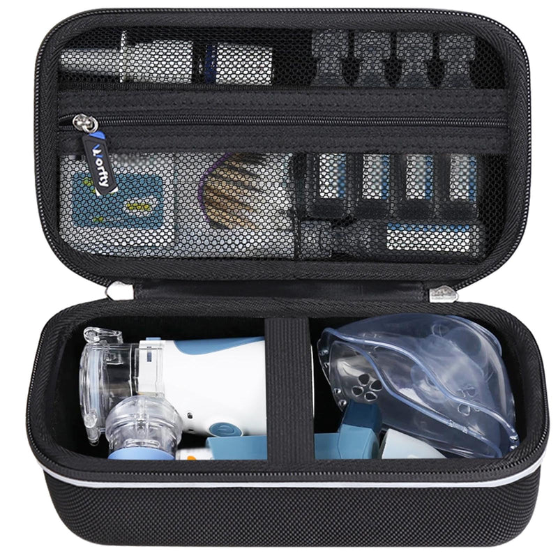 Carrying Case for Portable Nebulizer Machine for Adults and Kids - Hard Travel Protective Carrying Storage Bag (Black) Black - BeesActive Australia