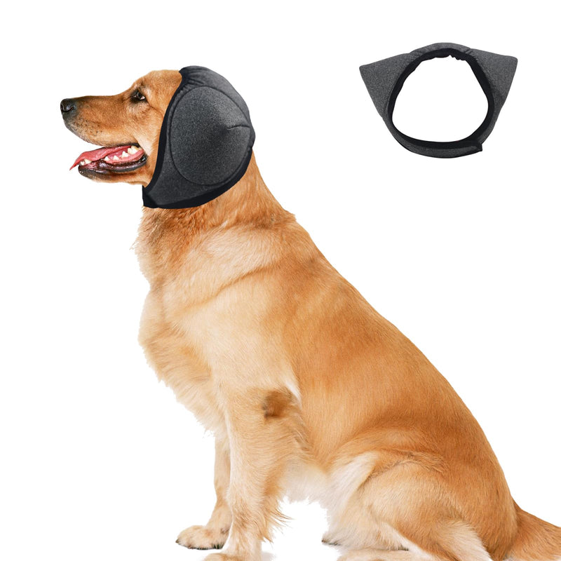 Triangle-Design Dog Ear Covers – Upgraded Water-Resistant Ear Protection for Dog Bathing, Grooming & Swimming, Adjustable Reusable Wrap for Noise & Blow-Dry Relief (Grey, M)