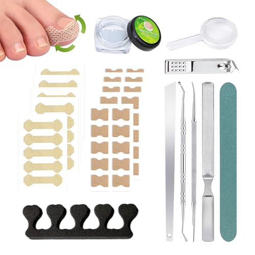 Ingrown Toenail Corrector Set with Magnifier and Correction Strips, Professional Ingrown Toenail Treatment Tools Set, Safe and Effective Nail Care for Home Use 1