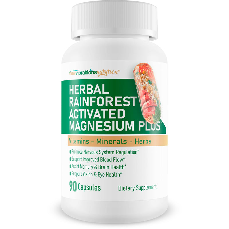 Herbal Rainforest Activated Magnesium Plus - Our Best Magnesium Combo Supplement - with Vitamin D, A, E, K, B6, Folate, B12, Biotin, Iron, Copper, Cayenne, Lions Mane Mushroom, Gingko Biloba & More