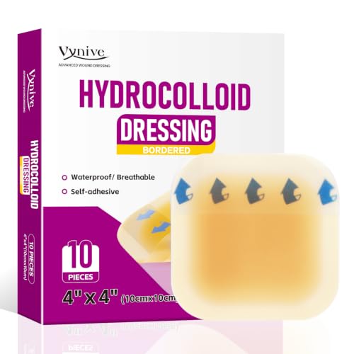 Hydrocolloid Wound Dressing with Border, 4 x 4 in, 10 Pack 4"x4" Border（0.5mm）