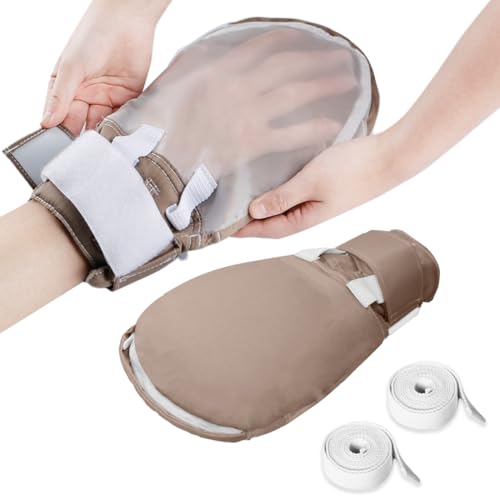 Dementia Restraint Gloves-2Pcs,Bed Restraints Control Mitts,Safety Hand Gloves for Elderly/Dementia Patients,Anti Scratch Gloves to Prevent Scratching Harm