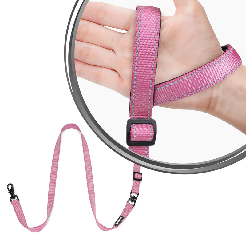 Hands-Free Dog Leash, Heavy Duty No-Pull Training Lead w/Anti-Tangle & Reflective Thread for Small Medium Dogs for Running/Walking Pink 5Ft Pink(Not Included Traffic Handle) 5ft(Width 4/5") - BeesActive Australia