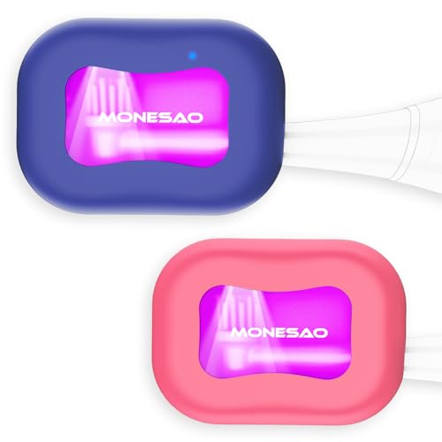 MONESAO Toothbrush Case, Toothbrush Covers, Rechargeable Portable Toothbrush Cleaner Holder Case, Auto Home Travel Tooth Brush Cover Cap Box for All Toothbrushes (Purple/Pink)