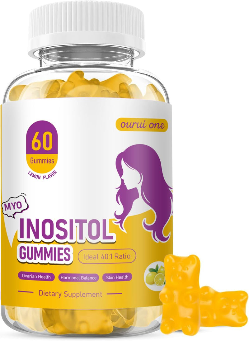 Myo & D-Chiro Inositol Gummies for Women – 40:1 Ratio Hormone Balance & Fertility Support with ALA, Vitamin D3, B12 & Chromium – Lemon Flavor Inositol Supplement for Women – 60 Gummies 1 Pack 60 Count (Pack of 1) - BeesActive Australia