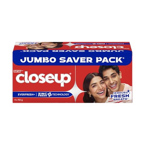 Close-Up Toothpaste, Fresh Breath and White Teeth Formula, 600g, Pack of 4