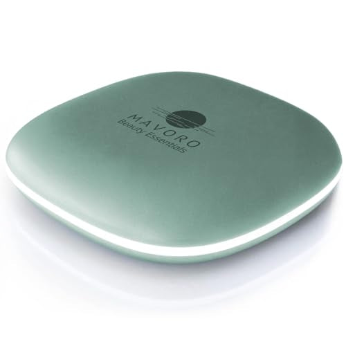 Mavoro LED Compact Makeup Mirror | 1x/10x | USB-C Charging | Serene Mint