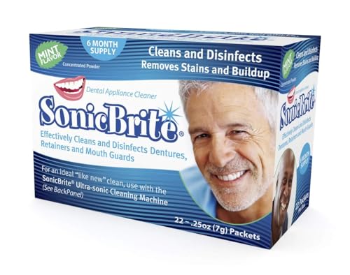 Dental Appliance Cleaning Powder – Mint Flavor – 6-Month Supply – Gently Cleans Retainers, Dentures, Mouth Guards & Night Guards – Easy-Mix Concentrate