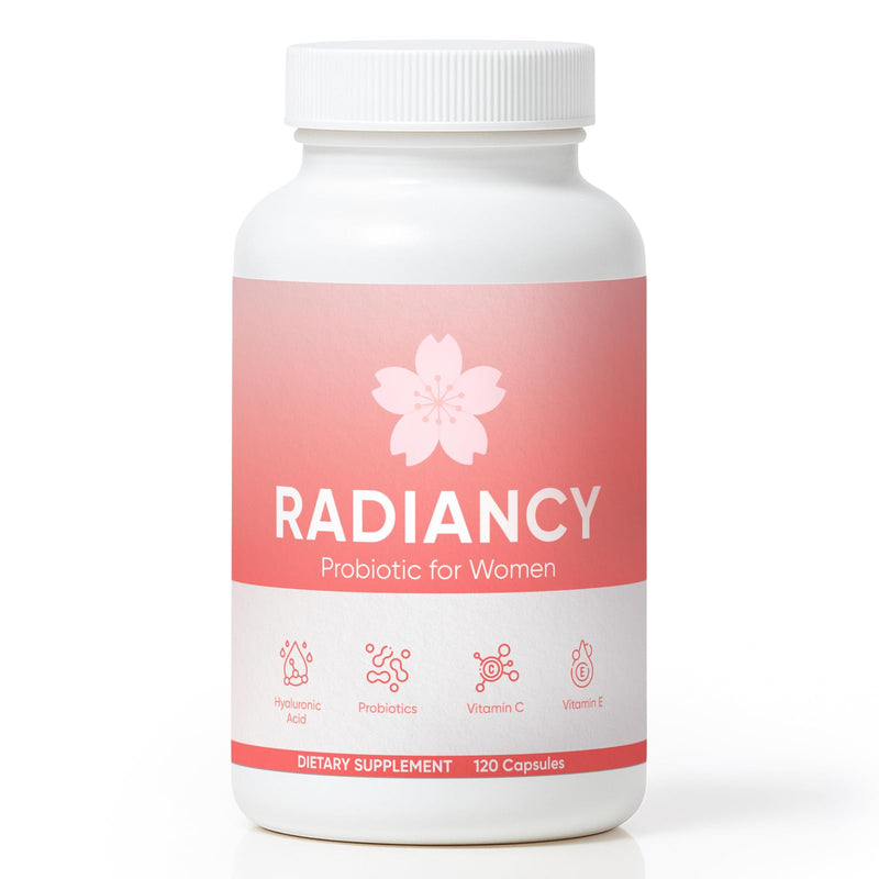 Radiancy Probiotic for Women Vaginal Health, Vaginal Probiotics for Dryness & Ph Balance, Cherry Blossom Extract, Hyaluronic Acid, Probiotics, Vitamin C, 120 Ct 1