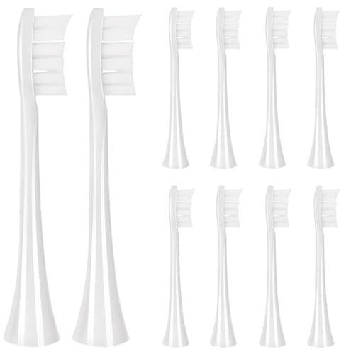 10 Pcs Replacement Toothbrush Heads for Boka 2.0 & 3.0 Electric Toothbrush Adults with Dust Cover, White White 10