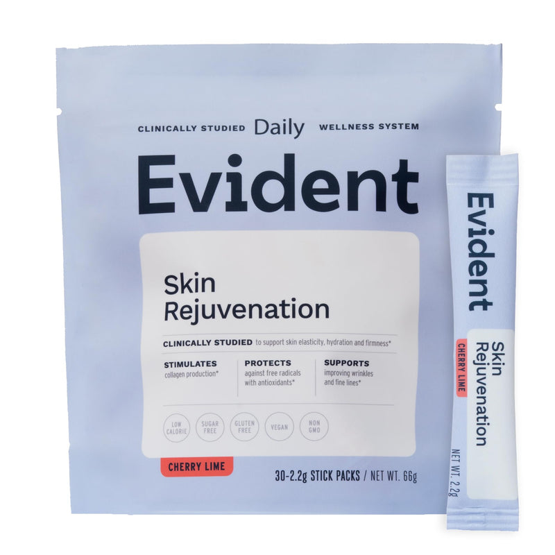 Skin Rejuvenation Powder – Collagen Supplement w/Resveratrol, Sodium Hyaluronate, CollaBZEn, Vitamins C & E – Supports Elasticity, Hydration, Firmness – 30 Stick Packs, Cherry Lime 30 Servings (Pack of 1)