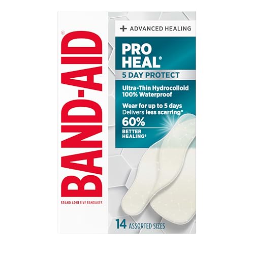 BAND-AID Brand Pro Heal 5 Day Protect Hydrocolloid Bandages, Assorted, 14ct Assorted Sizes