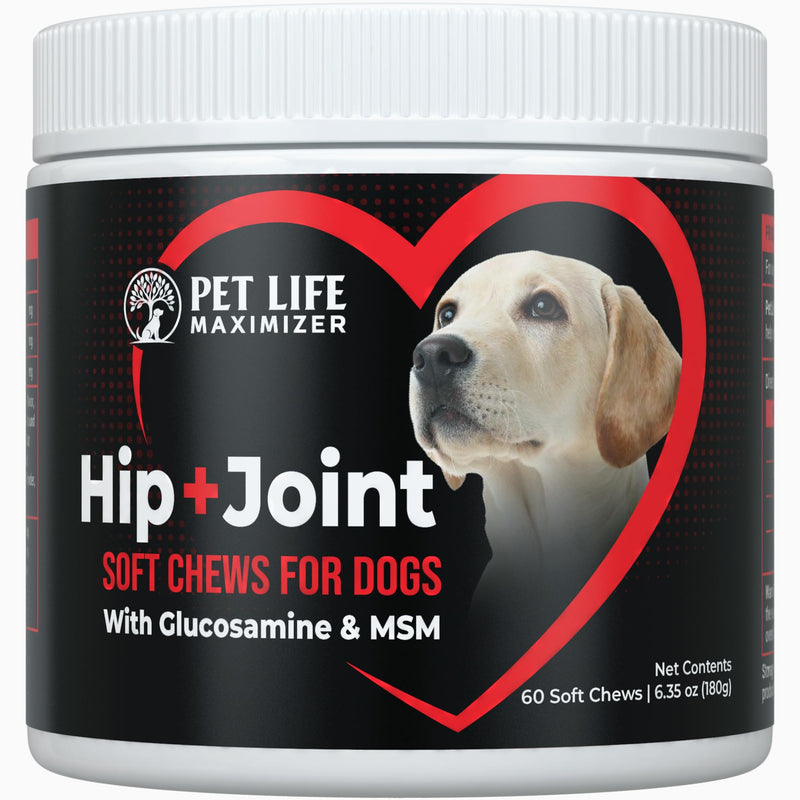 3-in-1 Joint Supplement for Dogs - with Glucosamine, MSM & Green Lipped Mussel - Daily Mobility Support for Small, Medium, Large, and Senior Breeds - Chicken Flavor - 60 Soft Chews