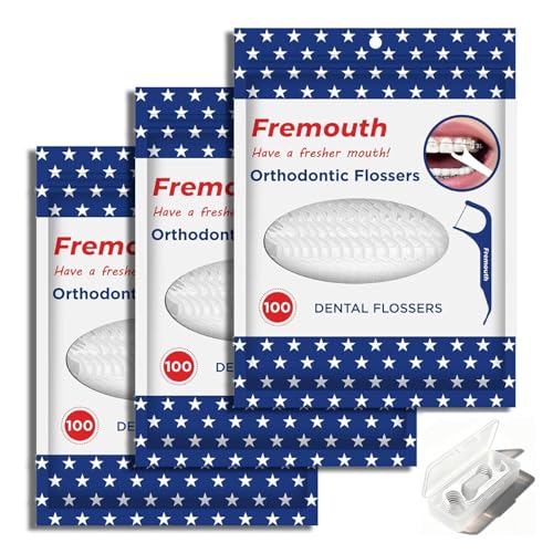 Fremouth 3-in-1 Braces Flossers - Orthodontic Dental Floss Picks, 300 Count 1 Count (Pack of 300)