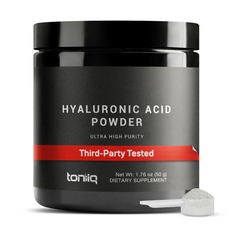 Toniiq Ultra Purified Bioavailable Hyaluronic Acid Powder | For Deeper Skin Hydration - 250mg with Vitamin C for Enhanced Absorption - 180 Servings