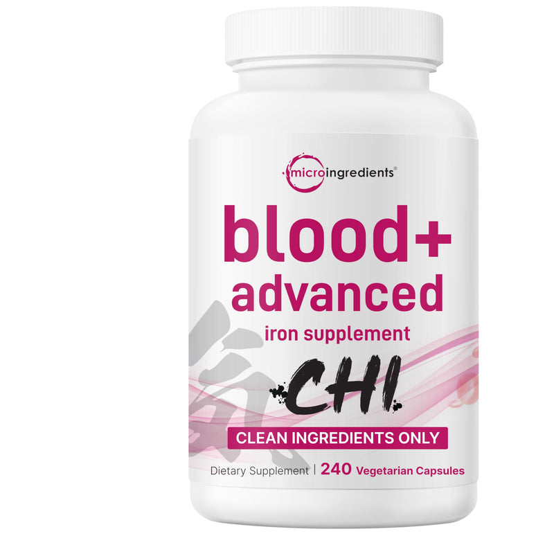 Micro Ingredients Iron Bisglycinate Supplement for Women & Men | 14-in-1 Chelated Ferrous Bisglycinate Complex with Vitamins C & B12, Folate, Botanical Blend | 240 Veggie Capsules | Non-GMO