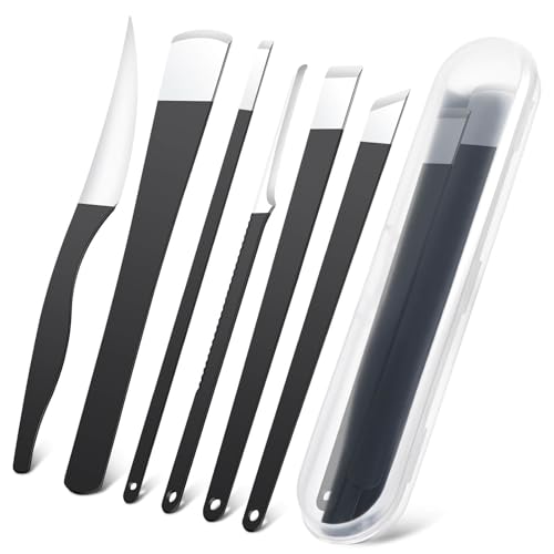 6Pcs Pedicure Knife Set, Professional Foot Knife with A Storage Box, Ingrown Toenail Removal Kit, Foot Care Tools Hard Dry Skin Remover for Hand Feet