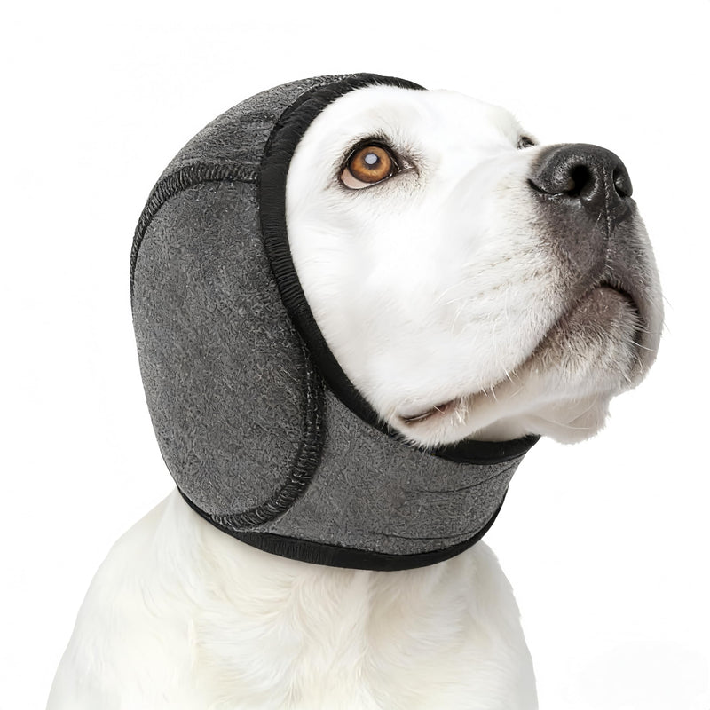 Dog Shower Cap, No Flap Ear Wraps for Dogs, Dog Ear Muffs for Bath – Waterproof Pet Ear Covers for Swimming & Noise Anxiety Relief (Grey, M (Head Circumference 14"-19")) M (Head Circumference 14"-19") Grey