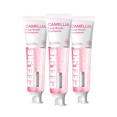 Camellia Fresh Breath Toothpaste, Natural Floral Scent for All-Day Fresh Feeling, Gentle Botanical-Infused Gel, 4.23 Oz (3 Pack) Camellia Bloom 1.41 Fl Oz (Pack of 3)