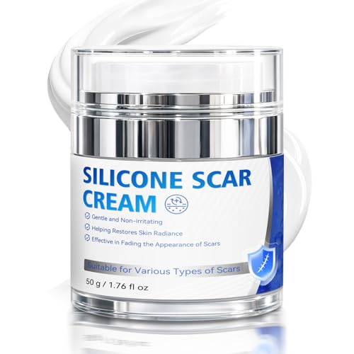 Scar Cream, Silicone Scar Gel, Professional Scar Removal Cream for Surgical Scars, Stretch Marks, Keloids, Burns, Acne, Old and New Scars, 1.76 oz (50ml) 50g