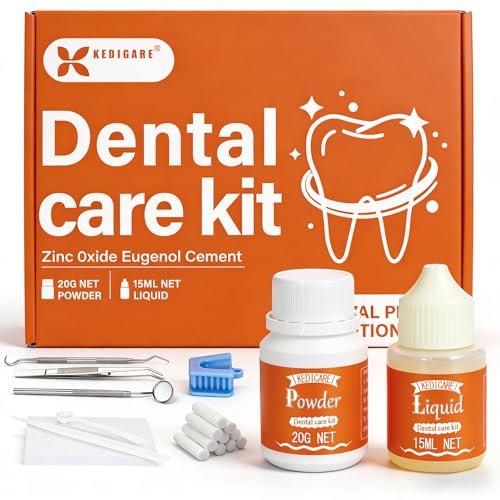 Zinc Oxide Eugenol Cement Dental Care Kit, Instant Tooth Repair Kit, Home Oral Temporary Dental Tooth Fillings, Self-Curing, Strong Bond Dental Cement Kit