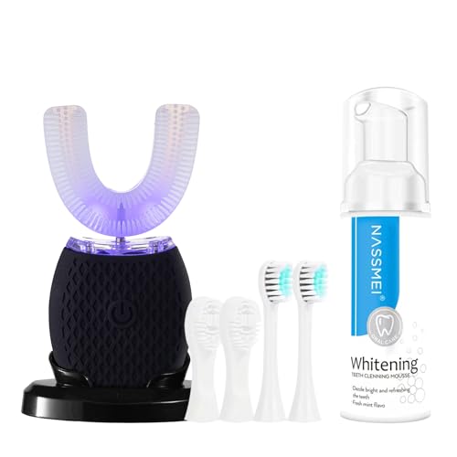 Adult Automatic Ultrasonic Toothbrush Waterproof Timer Travel Black