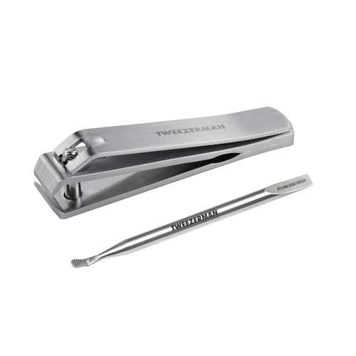 Tweezerman Extra Strength Toenail Care Kit, Clipper & Mini Cuticle Pushy Toenail Clipper + Mini Cuticle Pushy