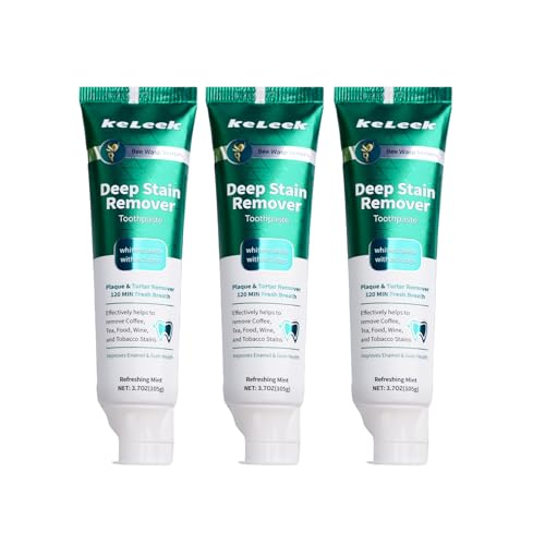 3PCS Whitening Toothpaste(3.7oz) - Deep Stain Removal,Long-Lasting Freshness for Sensitive Gum & Teeth,Bad Breath, Cavity Prevention -Sea Breeze Mint Refreshing Mint 1.23 Ounce (Pack of 3)