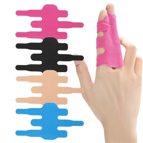 Athletic Finger Splint Tapes, 20 PCS Adhesive Double Finger Buddy Wraps Athletic Tapes, Elastic Precut Kinesiology Tape, for Broken, Jammed, Swollen Finger or Dislocated Joint, Splints Brace