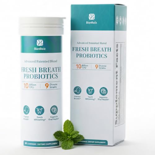 Oral Probiotics for Mouth Bad Breath, Fresh Breath Freshener, 60 Lozenges