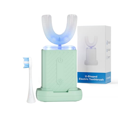 U-Shaped Electric Toothbrush for Adults, Electric Toothbrush with IPX7 Waterproof, U Shaped Toothbrush with 4 Clean Modes