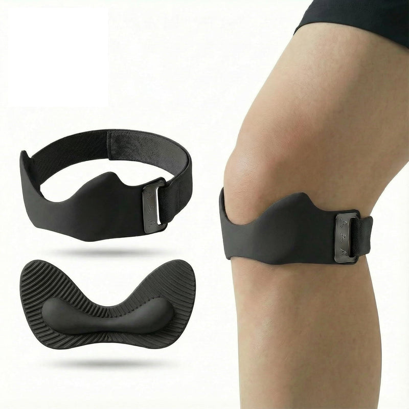Knee Brace for Women & Men Pain Relief 2 Pack- Adjustable V-Shaped Silicone Cushion, 3D Air Cushion for Joint Support, Non-Slip, Breathable, Patellar Tendon Support Strap (Black) One Size Black - BeesActive Australia